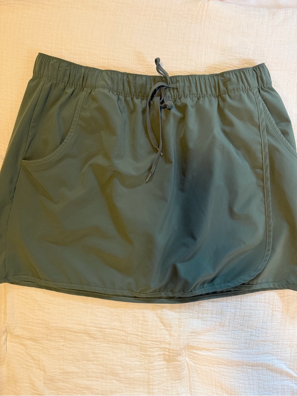 Women’s Olive Green Active Skort with Drawstring Waist